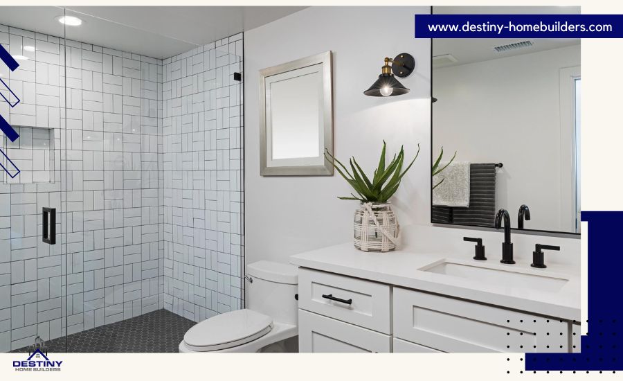 Bathroom with compact fixtures 