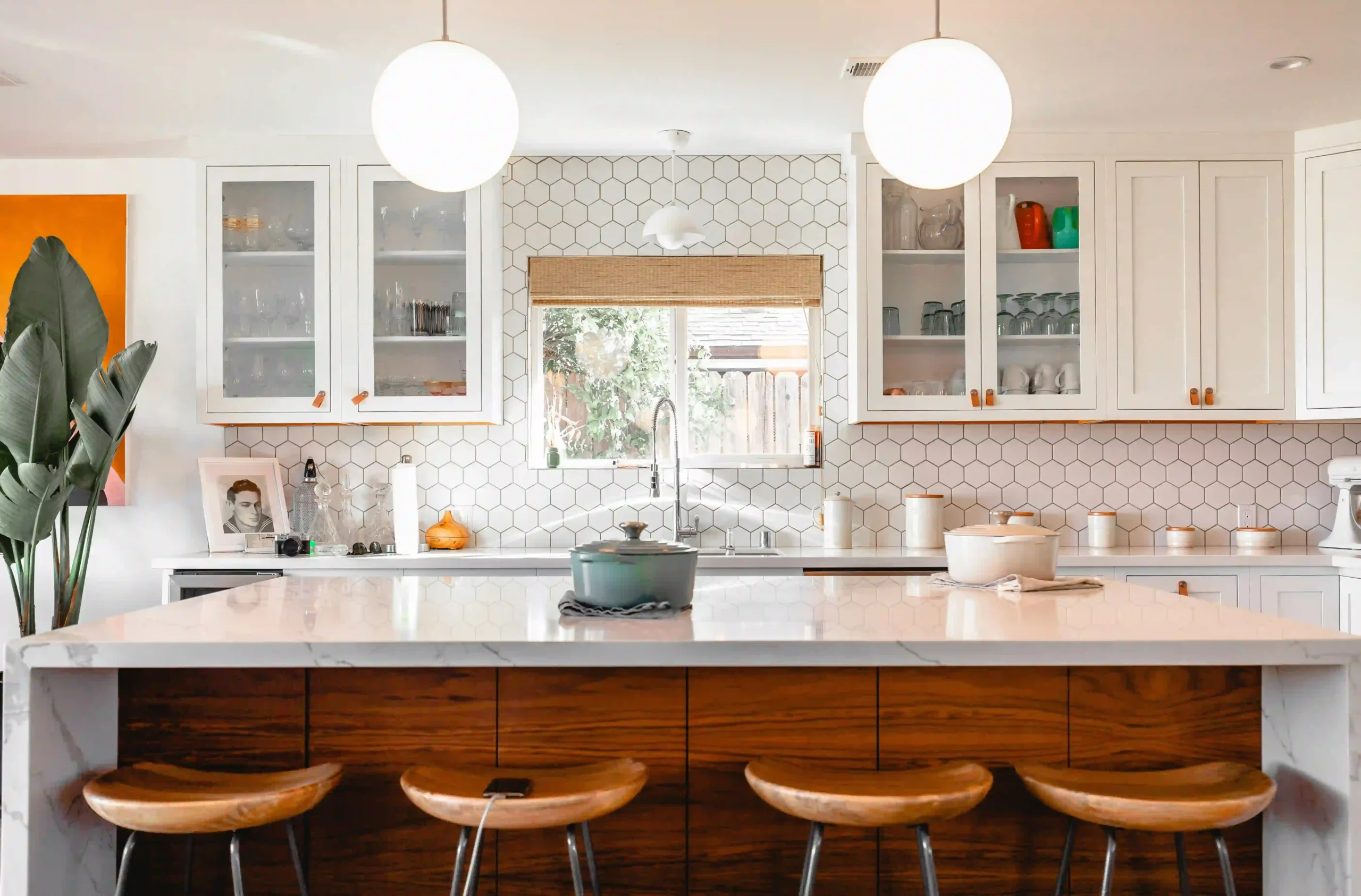Coordinated kitchen and bathroom remodel in Rancho San Diego home