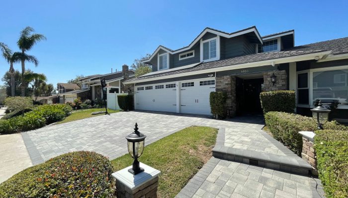 Home remodeling in San Diego featuring a new driveway and paver install